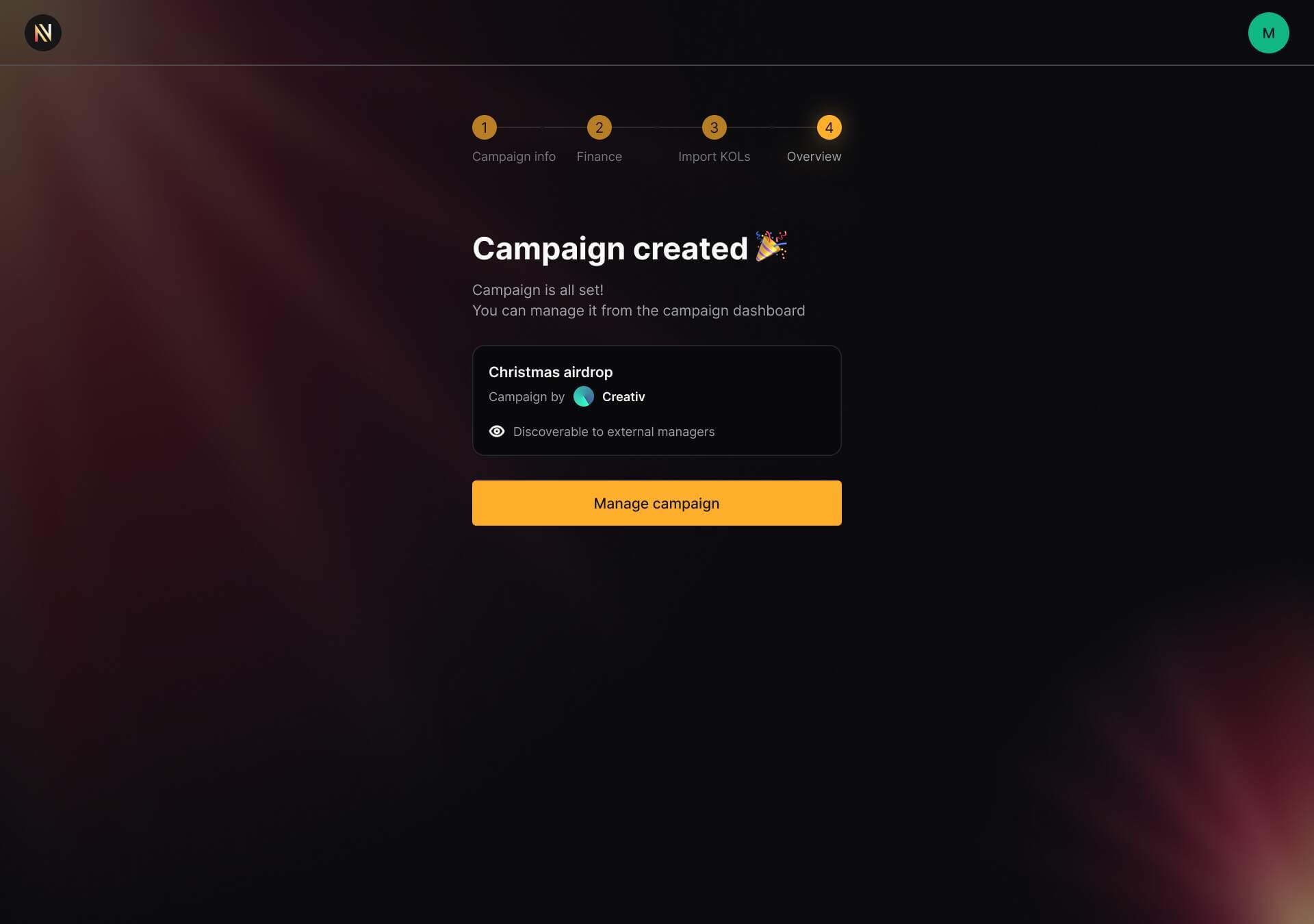 Narrativ campaign created confirmation