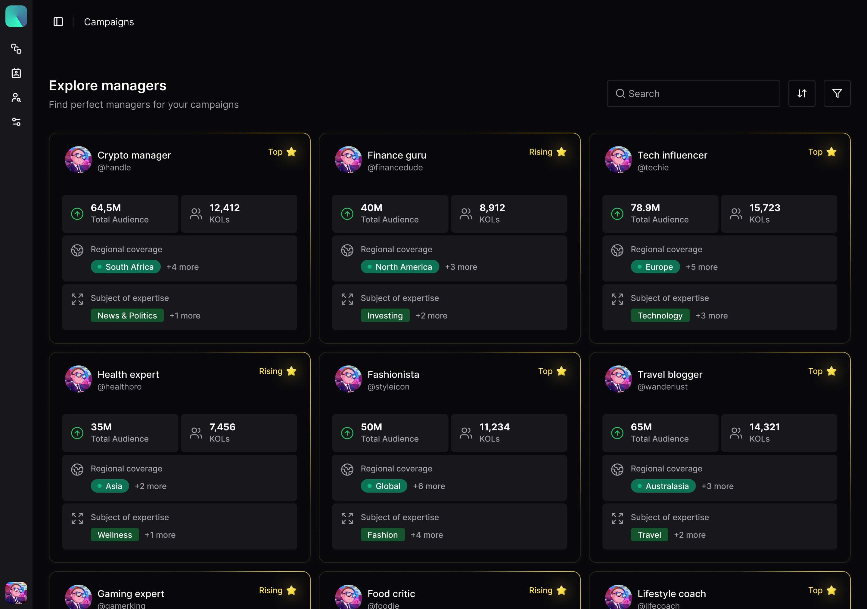 Narrativ explore managers marketplace