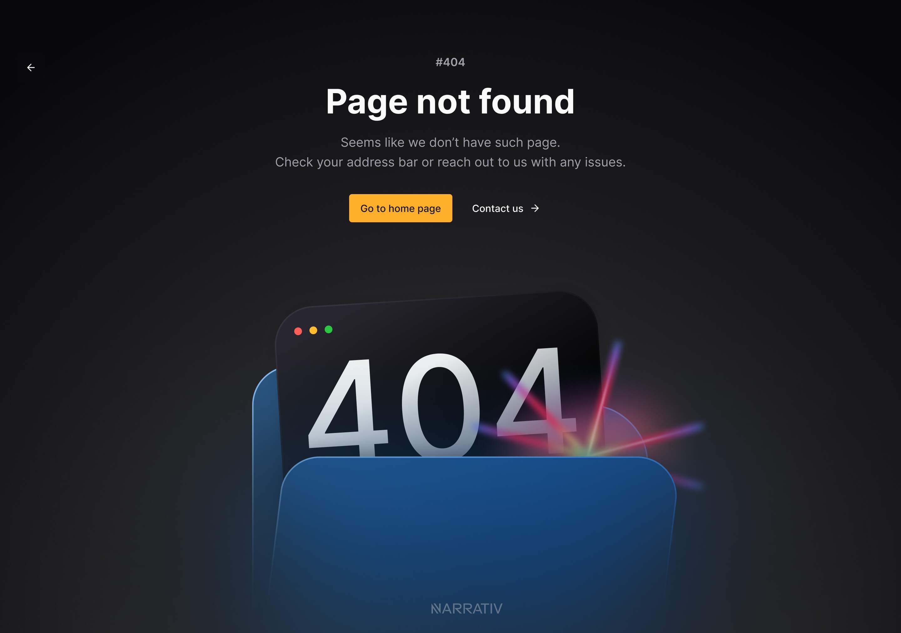 Narrativ 404 page not found